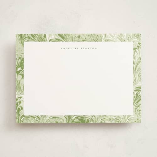 This is a apple personalized stationery thank you cards with standard by Petra Kern called florence printing on signature in 5x7