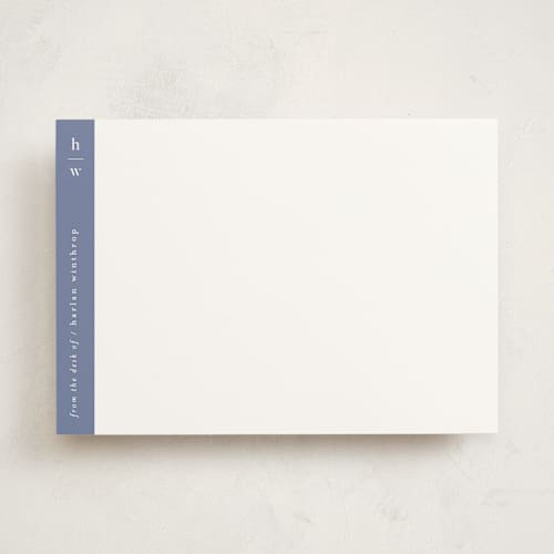 This is a blue note personalized stationery thank you cards with standard by Alexandra Cohn called sidebar printing on signature in 5x7