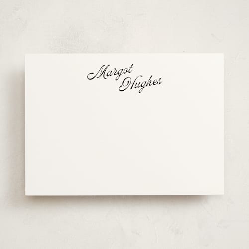 This is a raven personalized stationery thank you cards with standard by Morgan Kendall called vintage hotel printing on signature in 5x7
