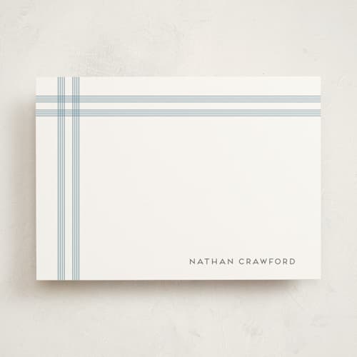 This is a denim personalized stationery thank you cards with standard by Jenny Millington called framed printing on signature in 5x7