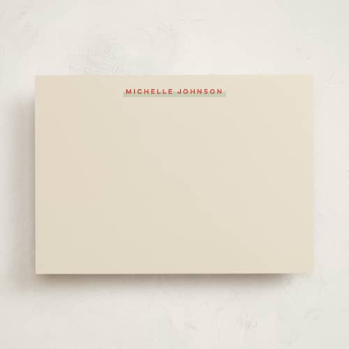 This is a mint personalized stationery thank you cards with standard by elithing called highlight printing on signature in 5x7