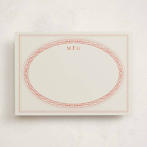 This is a rouge personalized stationery thank you cards with standard by Studio Suku called classic oval printing on signature in 5x7