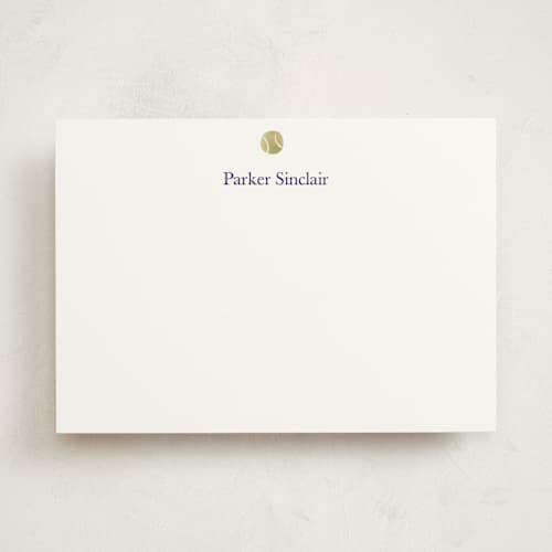 This is a ice personalized stationery thank you cards with standard by Teju Reval called sportsy tennis printing on signature in 5x7