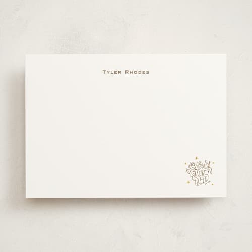 This is a saffron personalized stationery thank you cards with standard by Cass Loh called gemini printing on signature in 5x7