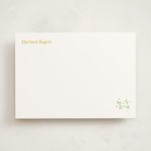 This is a moss personalized stationery thank you cards with standard by Cass Loh called taurus printing on signature in 5x7