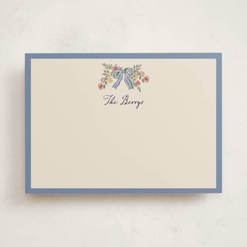 This is a cornflower personalized stationery thank you cards with standard by Chris Griffith called a wedding in low country printing on signature in 5x7