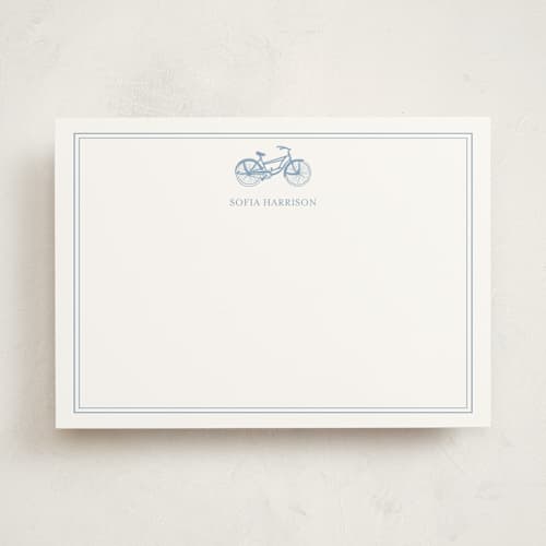 This is a sky personalized stationery thank you cards with standard by Pinky Diamond Studio called pedal press printing on signature in 5x7