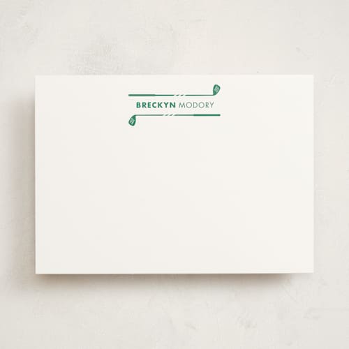 This is a grass personalized stationery thank you cards with standard by Pinky Diamond Studio called on the green printing on signature in 5x7