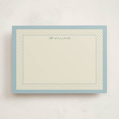 This is a garden personalized stationery thank you cards with standard by Robert and Stella called polka dot frame printing on signature in 5x7