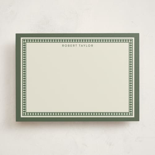 This is a malachite personalized stationery thank you cards with standard by Diana Pinnell called noble hall printing on signature in 5x7