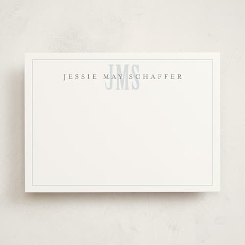 This is a sky personalized stationery thank you cards with standard by Erin Hodges called classic monogram printing on signature in 5x7
