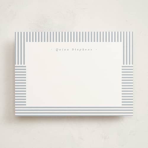 This is a water personalized stationery thank you cards with standard by Lea Delaveris called spring striped printing on signature in 5x7