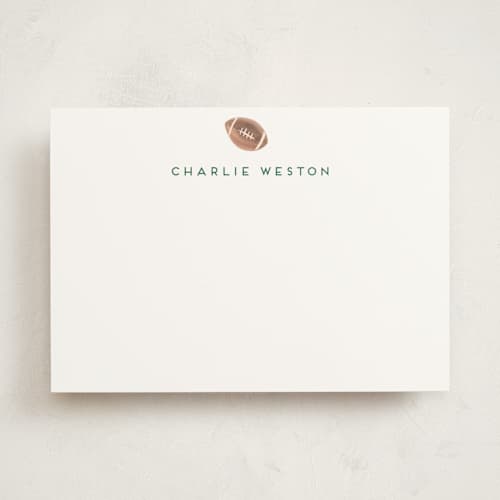 This is a ice personalized stationery thank you cards with standard by Teju Reval called sportsy football printing on signature in 5x7