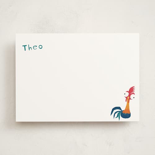This is a cotton personalized stationery thank you cards with standard by Kristen Knechtel called disney's moana hei hei printing on signature in 5x7