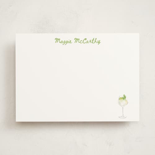 This is a lime personalized stationery thank you cards with standard by Baumbirdy called hugo spritz printing on signature in 5x7