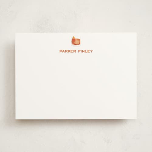 This is a tangerine personalized stationery thank you cards with standard by Baumbirdy called negroni printing on signature in 5x7