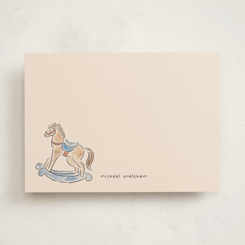 This is a pond personalized stationery thank you cards with standard by Creo Study called vintage toys printing on signature in 5x7