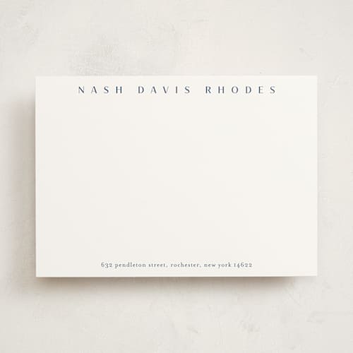 This is a cobalt personalized stationery thank you cards with standard by Stacey Meacham called letterhead printing on signature in 5x7