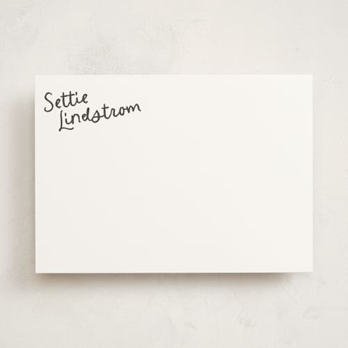 This is a ink personalized stationery thank you cards with standard by Megan Davis called settie printing on signature in 5x7