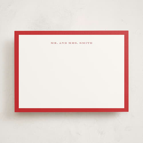 This is a apple personalized stationery thank you cards with standard by Pati Cascino called rambla printing on signature in 5x7