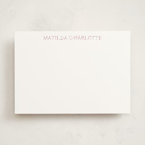 This is a petal personalized stationery thank you cards with standard by Mellary Bitner called bold ribbon printing on signature in 5x7