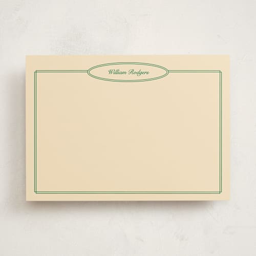 This is a turf personalized stationery thank you cards with standard by Natalie Rae called the oval printing on signature in 5x7