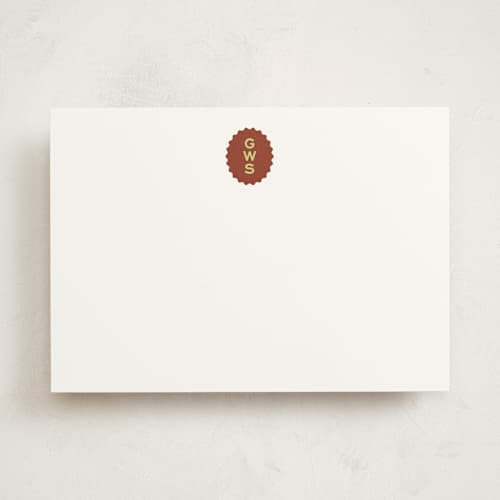 This is a brick personalized stationery thank you cards with standard by Megan Davis called brasserie printing on signature in 5x7