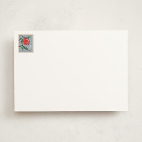 This is a pomegranate personalized stationery thank you cards with standard by letterfix called pomegranate printing on signature in 5x7