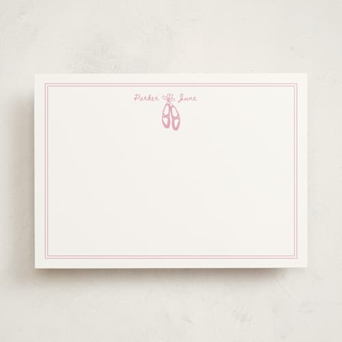 This is a tutu personalized stationery thank you cards with standard by Pinky Diamond Studio called en pointe printing on signature in 5x7