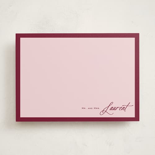 This is a wine personalized stationery thank you cards with standard by Pati Cascino called laurent printing on signature in 5x7