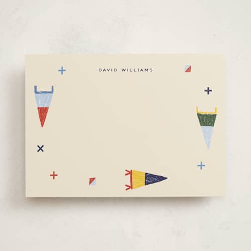 This is a marine personalized stationery thank you cards with standard by Sarah Rosenthal called yacht club printing on signature in 5x7