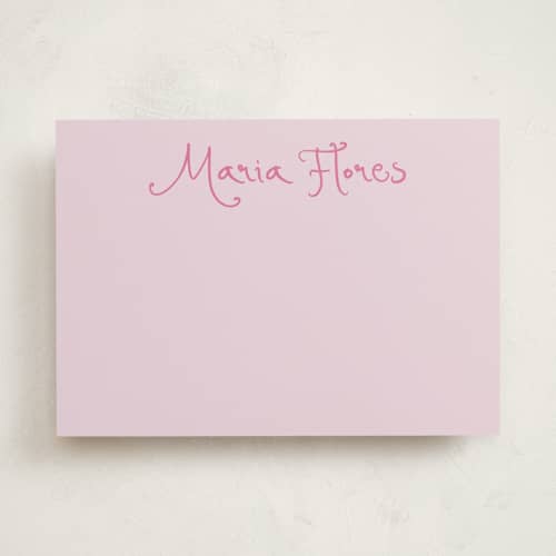 This is a candy personalized stationery thank you cards with standard by Maja Cunningham called whimsical script printing on signature in 5x7