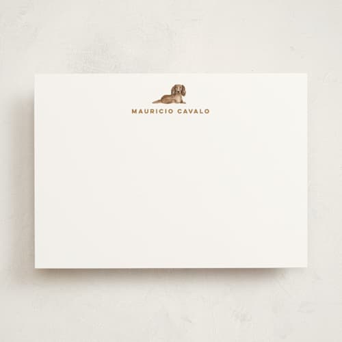 This is a biscuit personalized stationery thank you cards with standard by Sarah Knight called dachsund printing on signature in 5x7