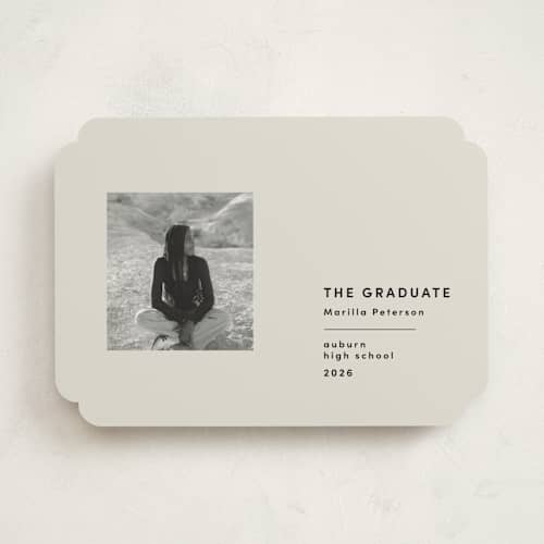 This is a sandstone graduation announcements with standard by Bryanna Mehner called modern achievement printing on recycled smooth signature in standard