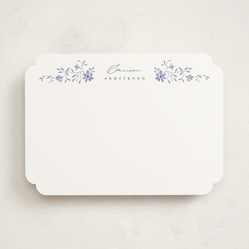 This is a marine personalized stationery thank you cards with standard by Susan Zinader called posies printing on signature in 5x7