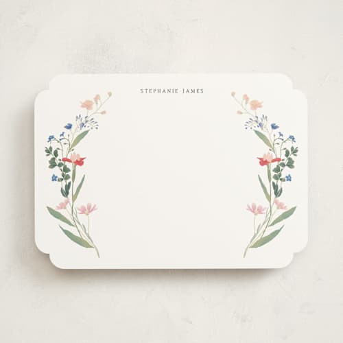 This is a spring personalized stationery thank you cards with standard by Elly called botanical printing on signature in 5x7
