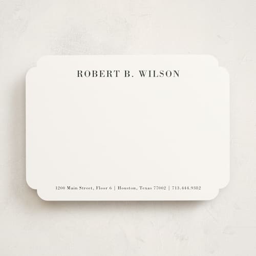 This is a charcoal personalized stationery thank you cards with standard by Megan Davis called resume printing on signature in 5x7