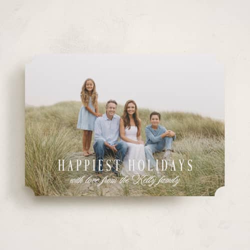 This is a snow photo christmas cards with standard by Laura Hankins called augusta printing on recycled smooth signature in standard