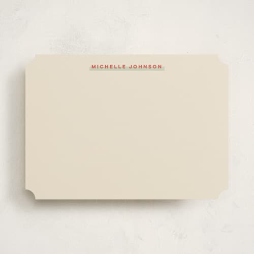 This is a mint personalized stationery thank you cards with standard by elithing called highlight printing on signature in 5x7