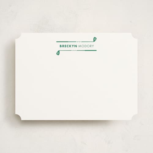 This is a grass personalized stationery thank you cards with standard by Pinky Diamond Studio called on the green printing on signature in 5x7