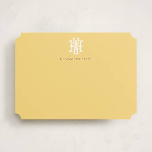 This is a butter personalized stationery thank you cards with standard by Jenna Holcomb called butter printing on signature in 5x7