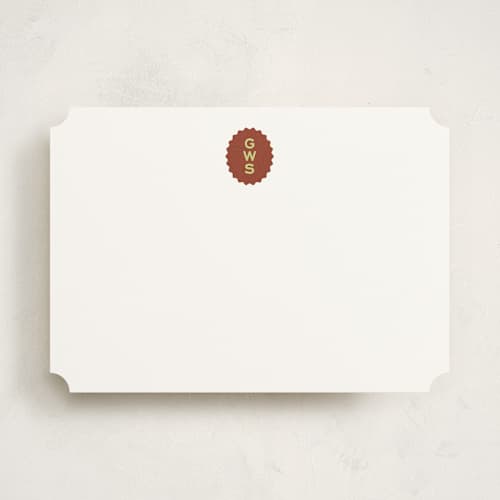 This is a brick personalized stationery thank you cards with standard by Megan Davis called brasserie printing on signature in 5x7