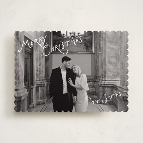 This is a snow photo christmas cards with standard by taylorVdesign called corner notes printing on recycled smooth signature in standard