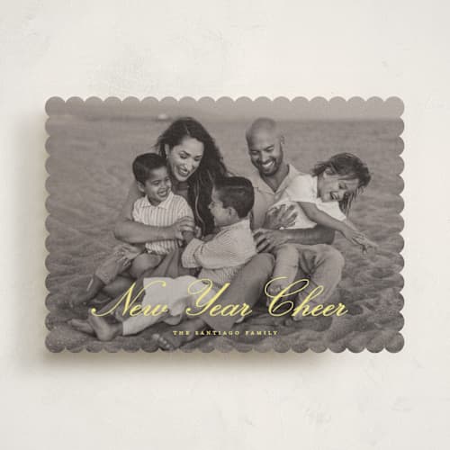 This is a sun new year photo cards with standard by Ashley Iwafuchi called fresh year printing on recycled smooth signature in standard