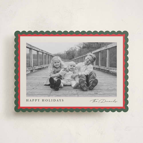 This is a balsam fir holiday photo cards with standard by Kristie Kern called baxter printing on recycled smooth signature in standard