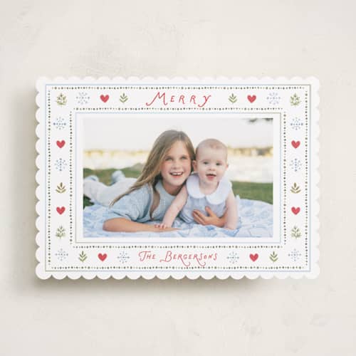 This is a winter holiday photo cards with standard by Itsy Belle Studio called merry little things printing on recycled smooth signature in standard