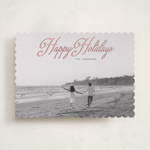 This is a gumdrop holiday photo cards with standard by Ekko Studio called old hollywood printing on recycled smooth signature in standard
