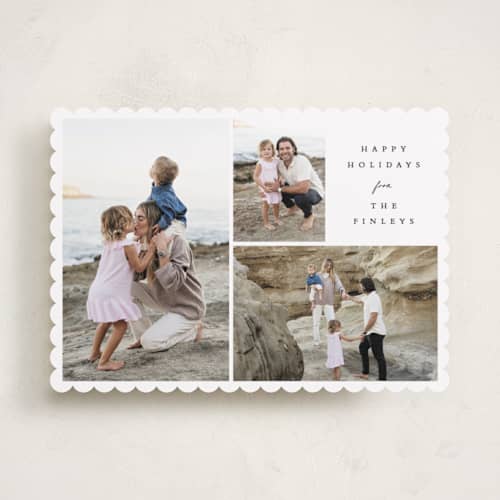 This is a snow holiday photo cards with standard by Angela Thompson called holiday gallery printing on recycled smooth signature in standard