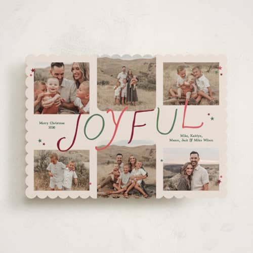 This is a chai holiday photo cards with standard by Owl and Toad called starry collage printing on recycled smooth signature in standard