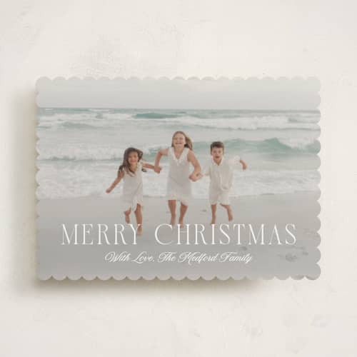 This is a snow holiday photo cards with standard by Anna Elder called chic holiday printing on recycled smooth signature in standard